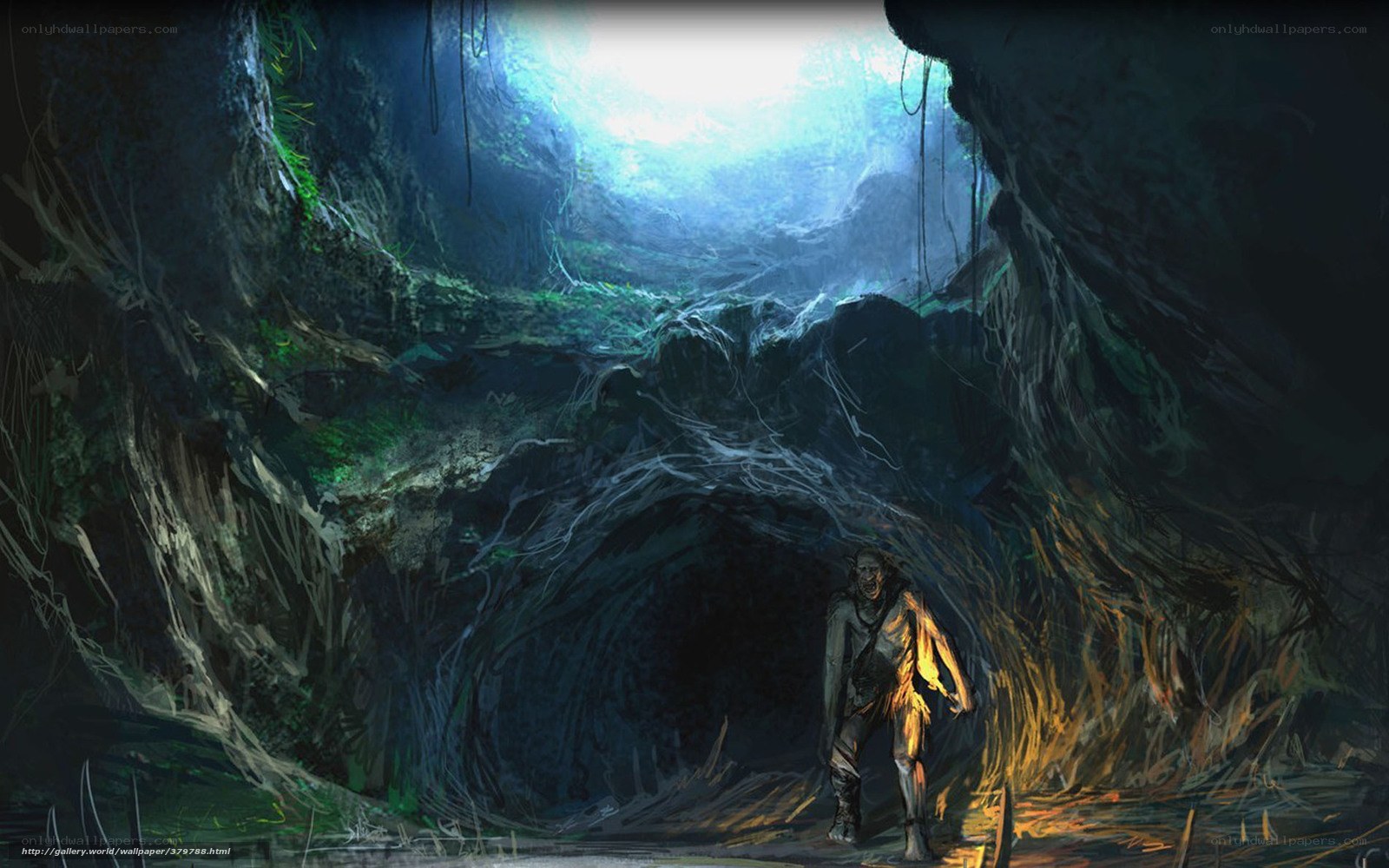 Goblin in a dark cave