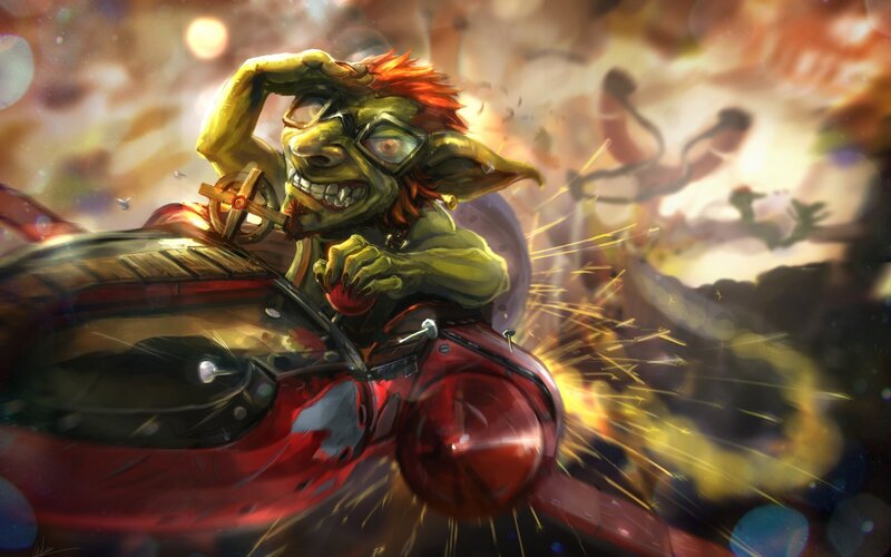 goblin pilot in red vehicle
