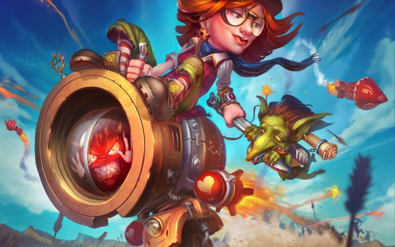 Goblin pilot in steampunk mech