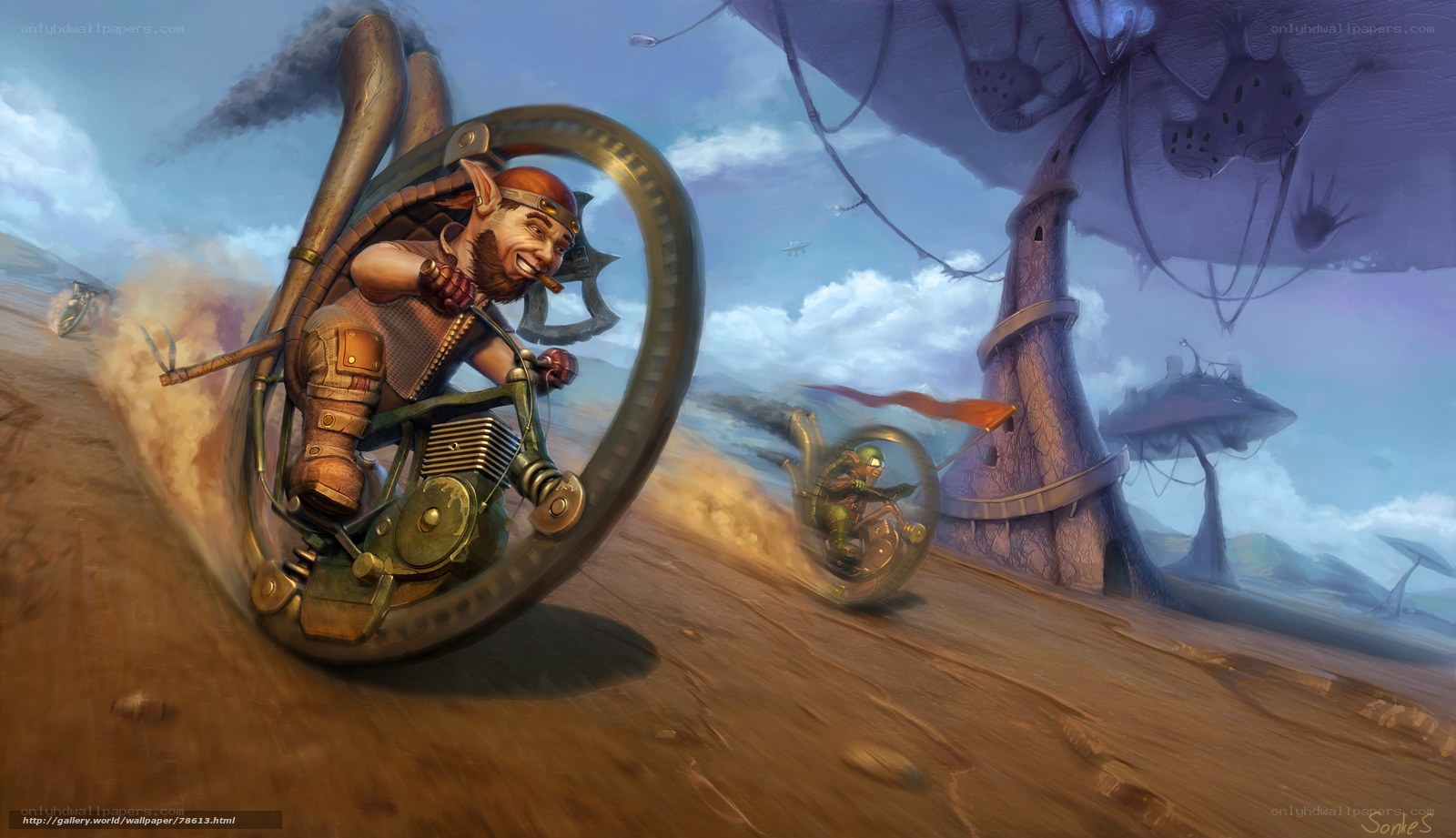 Goblin racers in desert