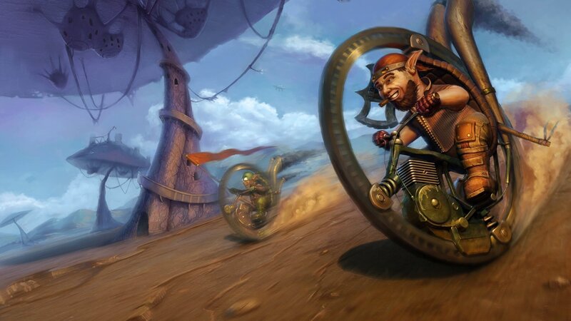 Goblin racers on a desert track