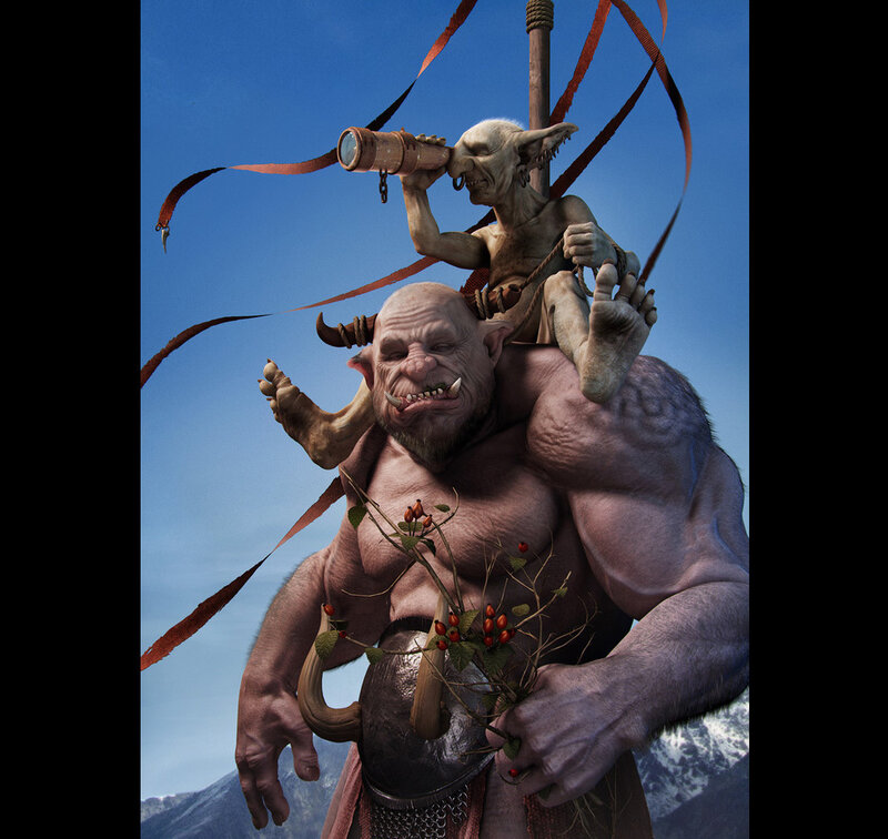 Goblin Riding Orc