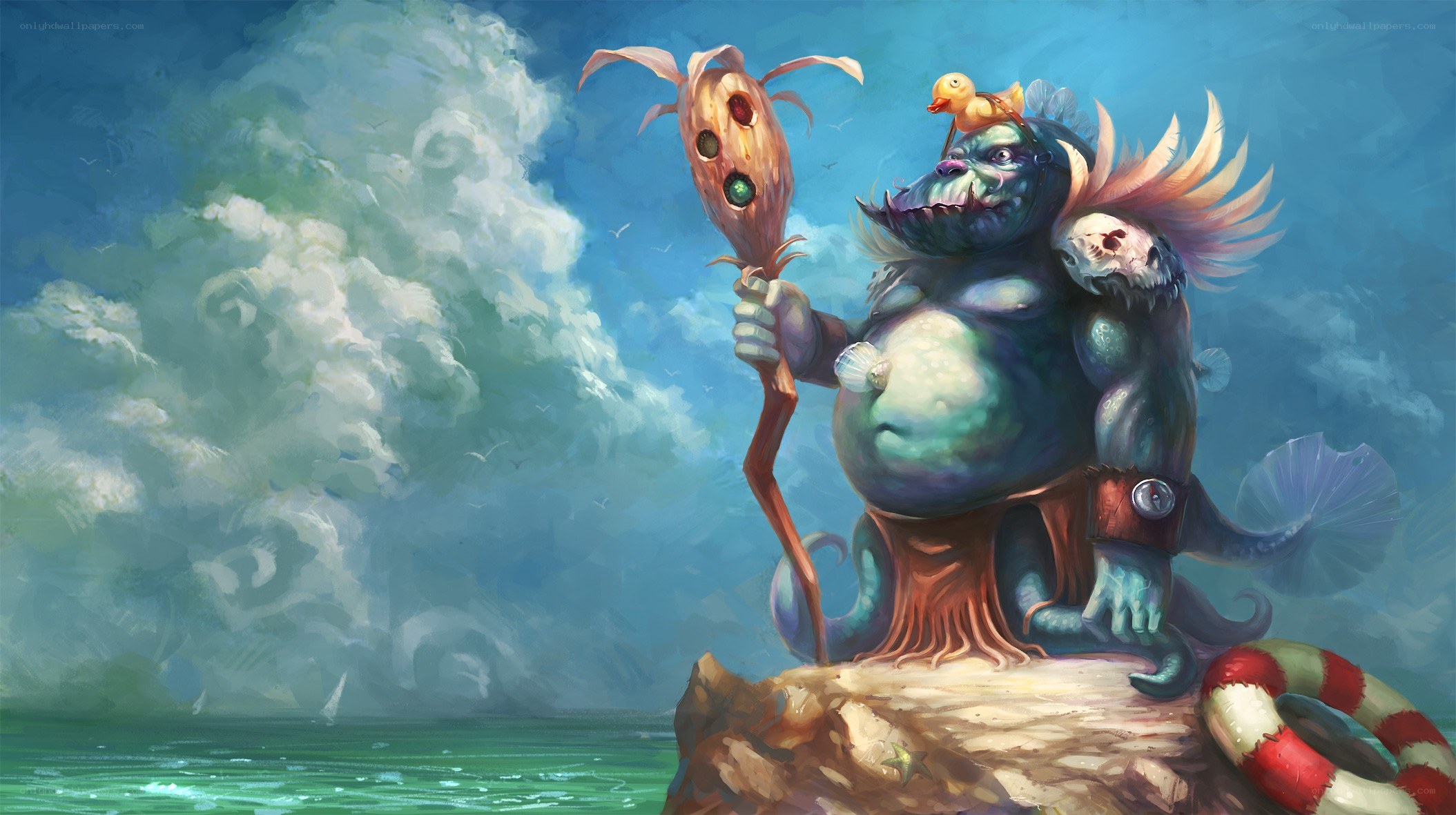 Goblin shaman on a rock