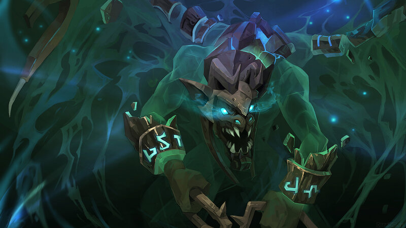 Goblin warrior in dark forest