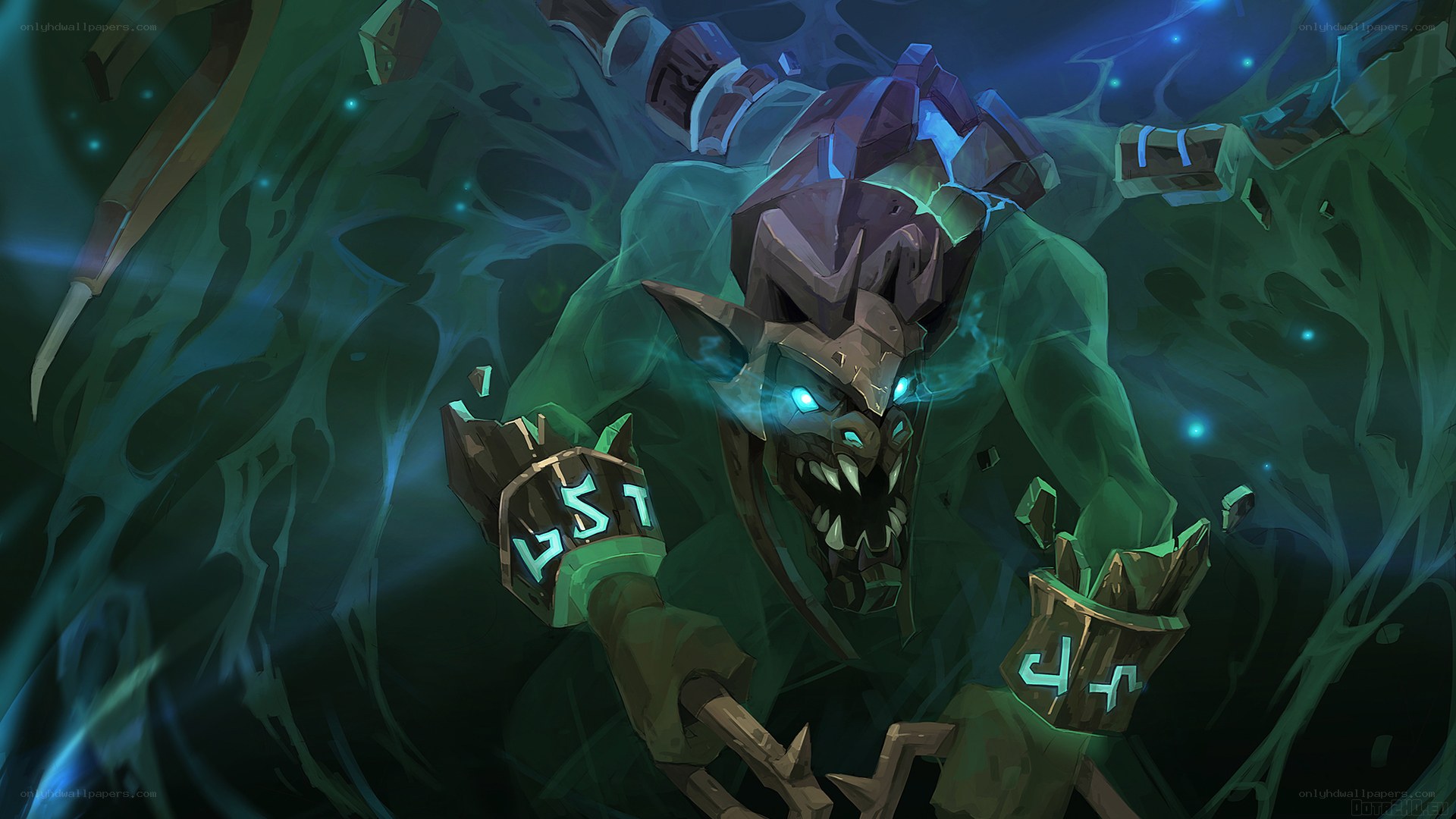 Goblin warrior in dark forest