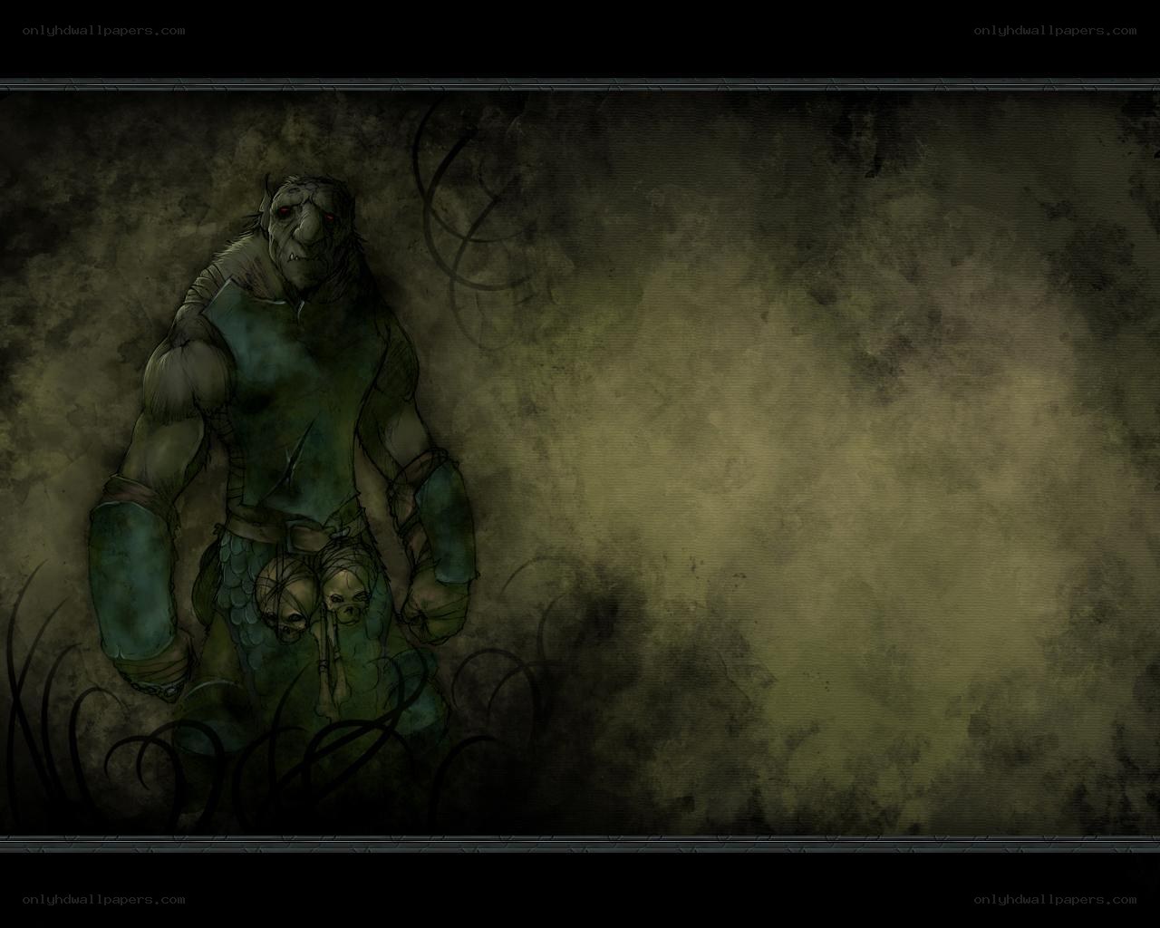 goblin warrior in dark swamp