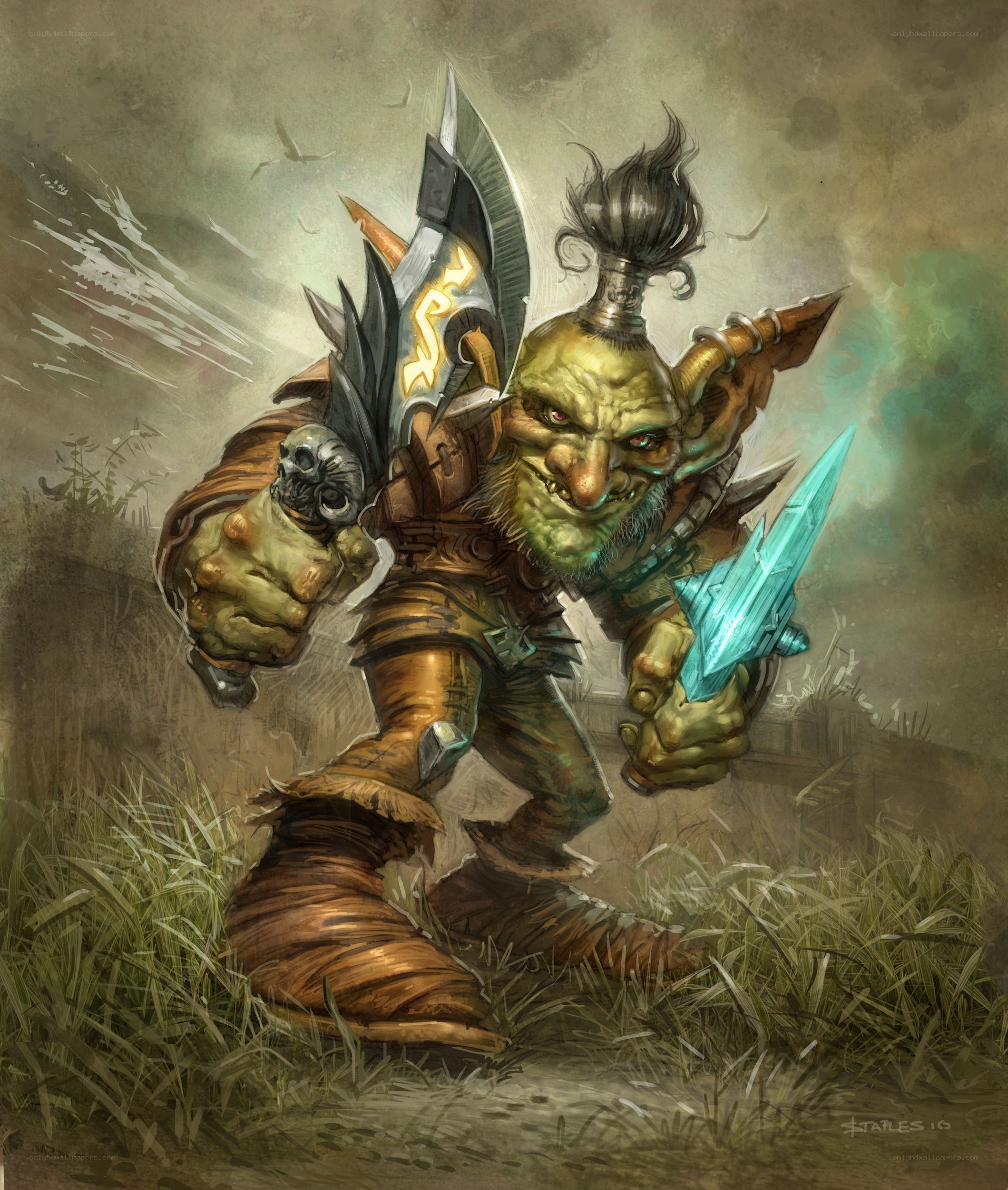 Goblin warrior with crystal blade