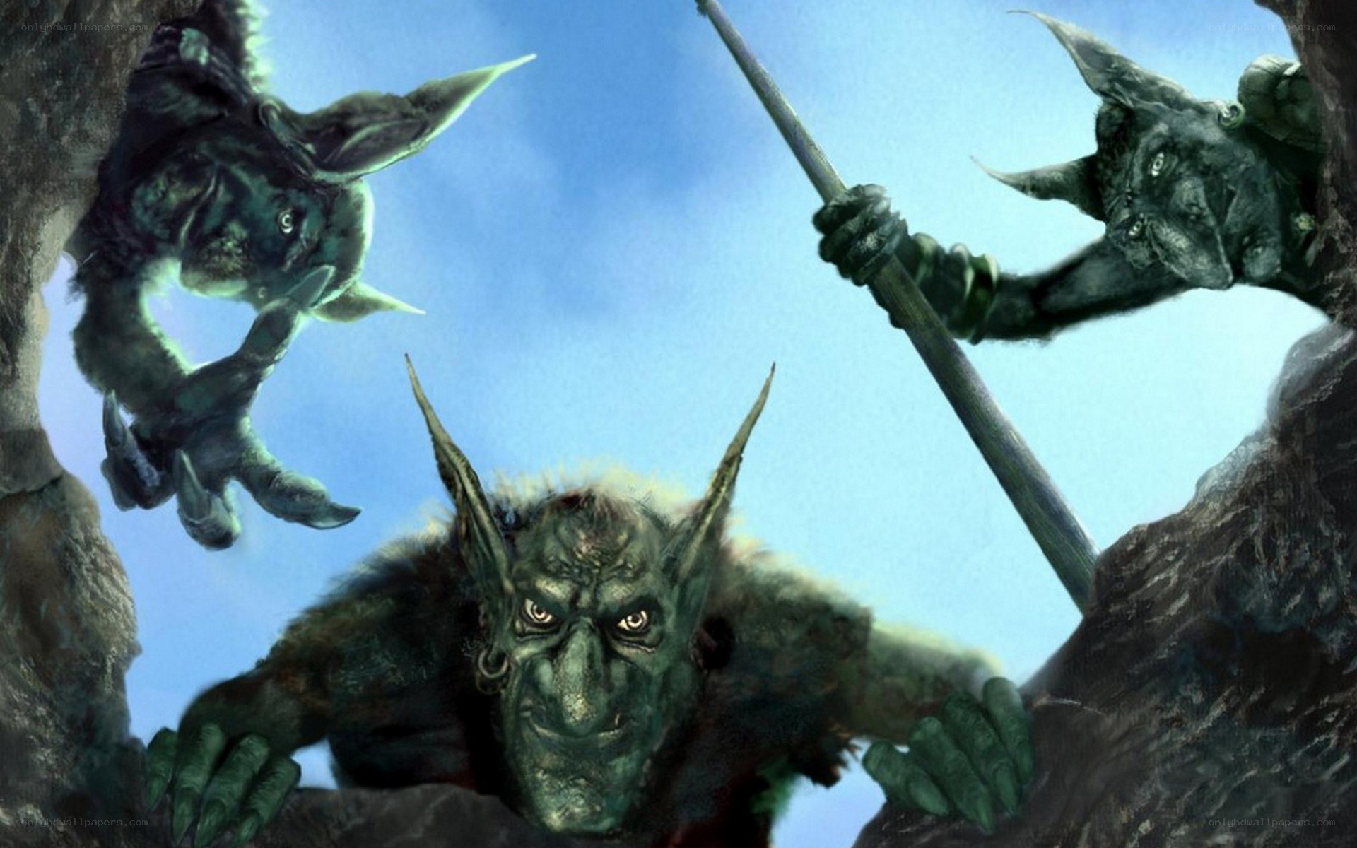 goblin warriors on a cliff