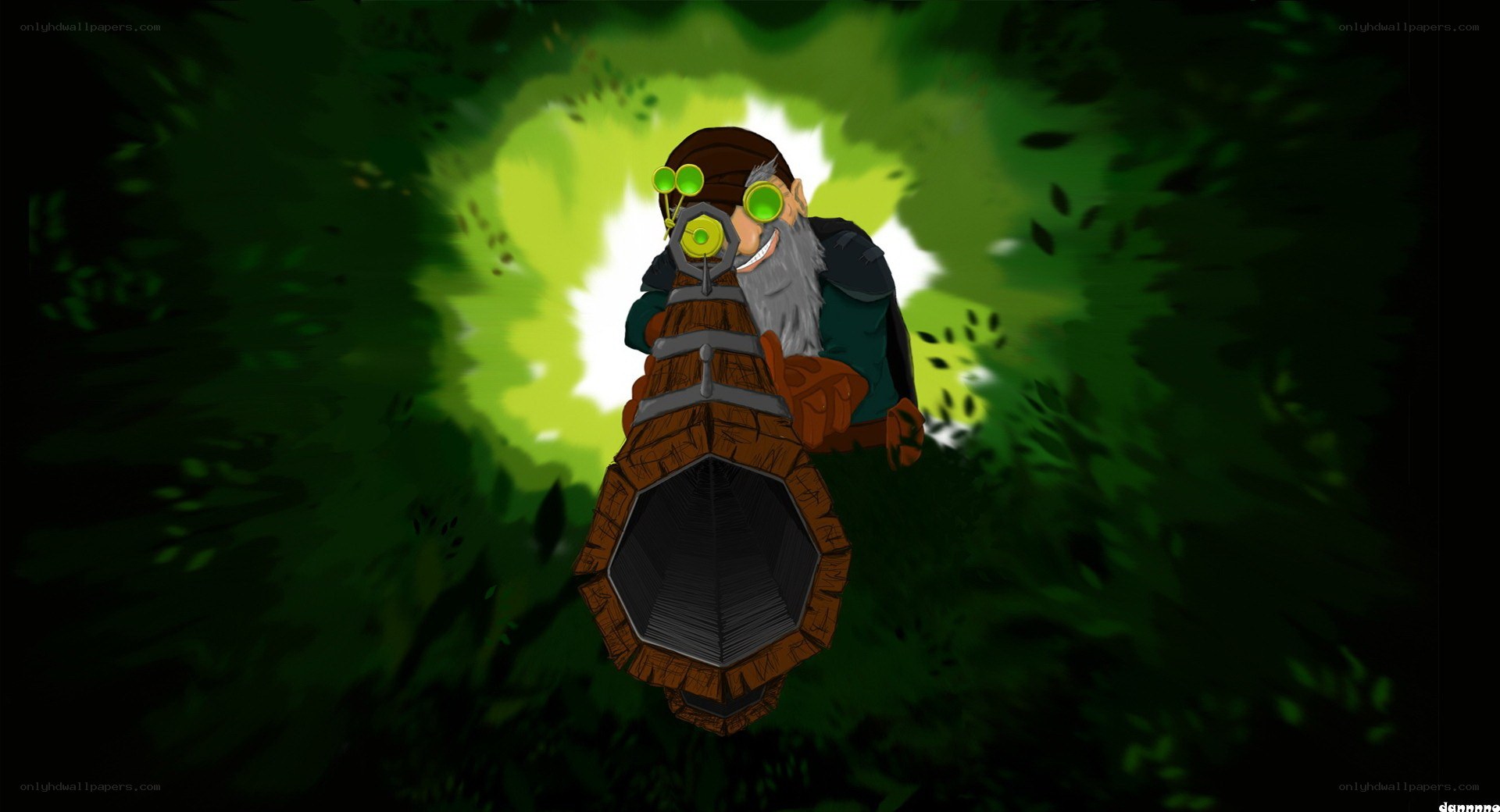 goblin with green goggles