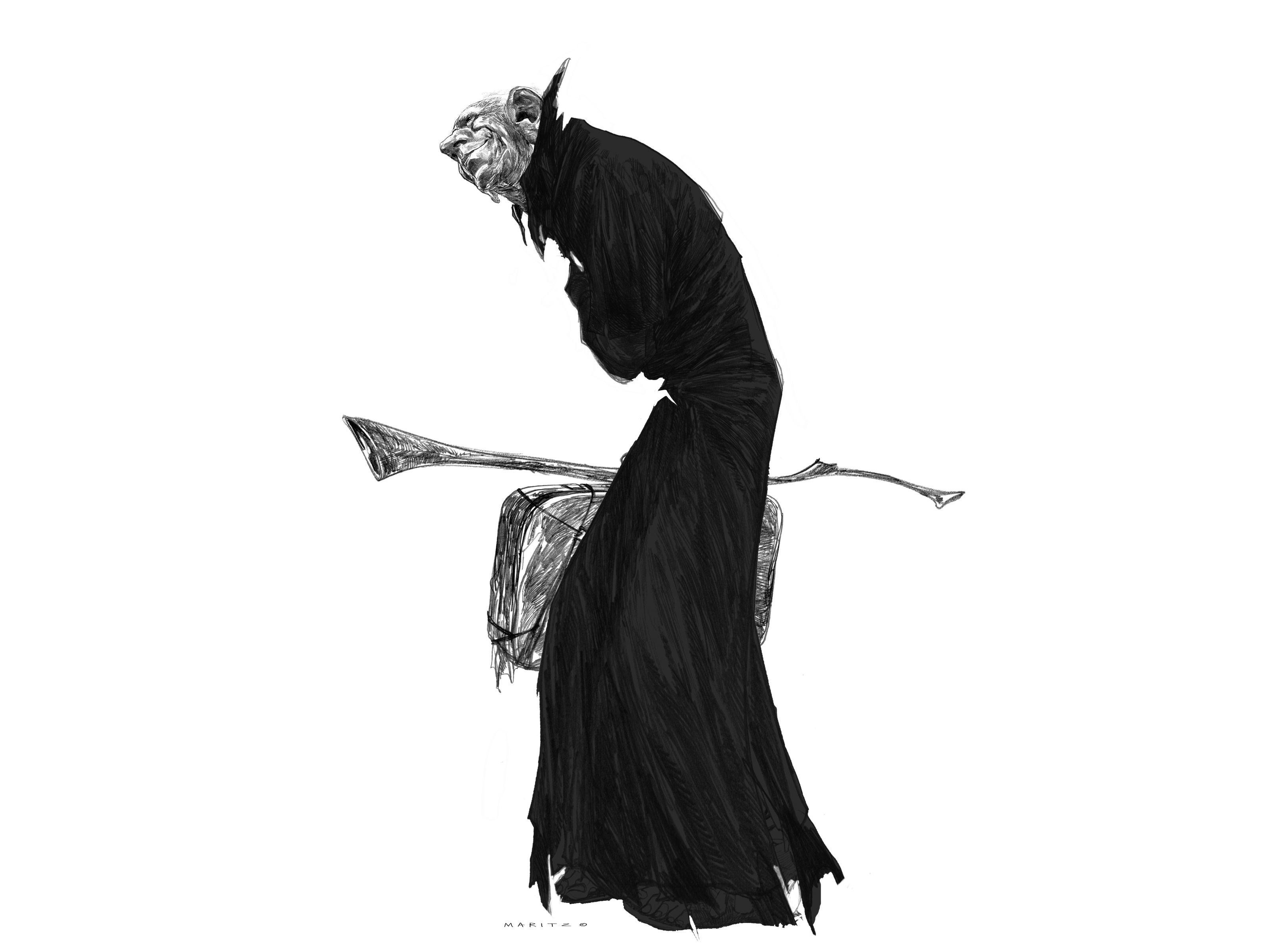 goblin with staff and bag