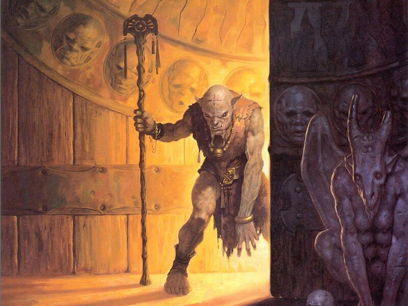 goblin wizard in a dungeon