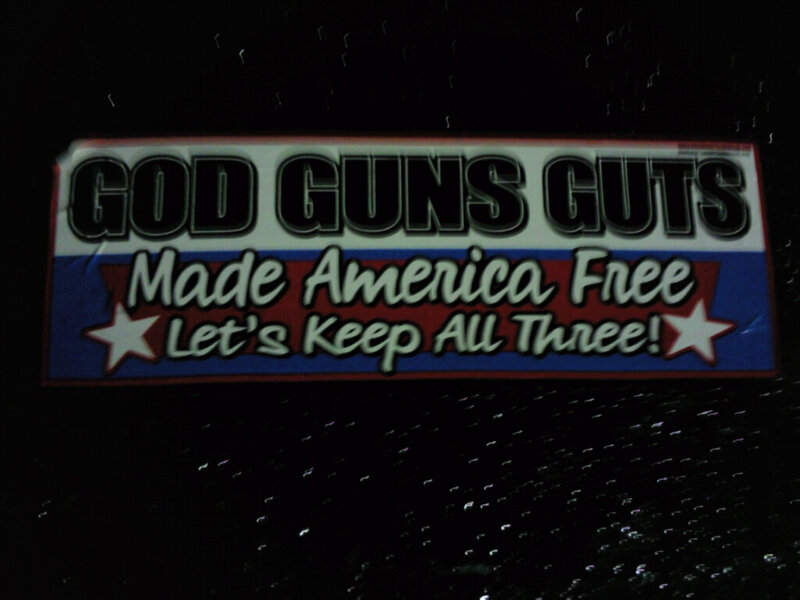God Guns Guts bumper sticker