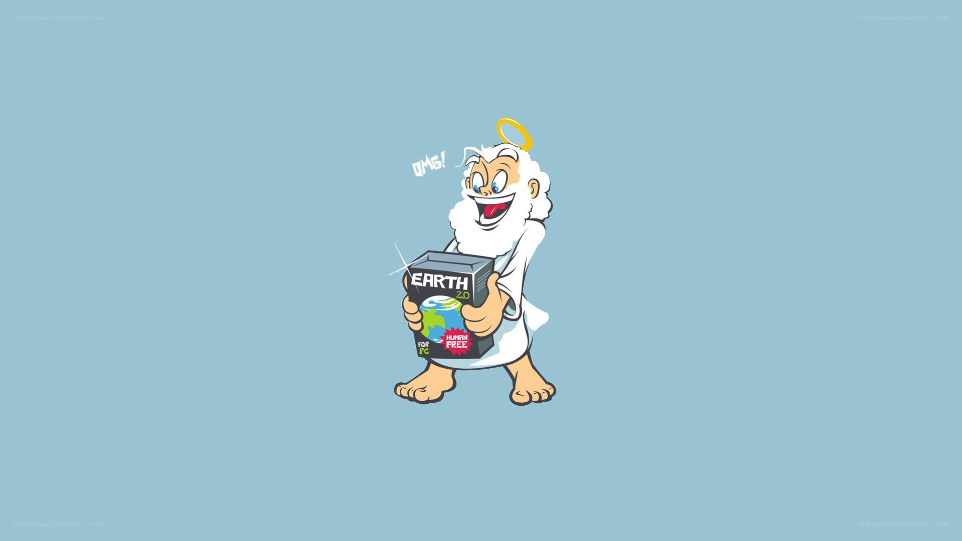 God holding Earth 2.0 box