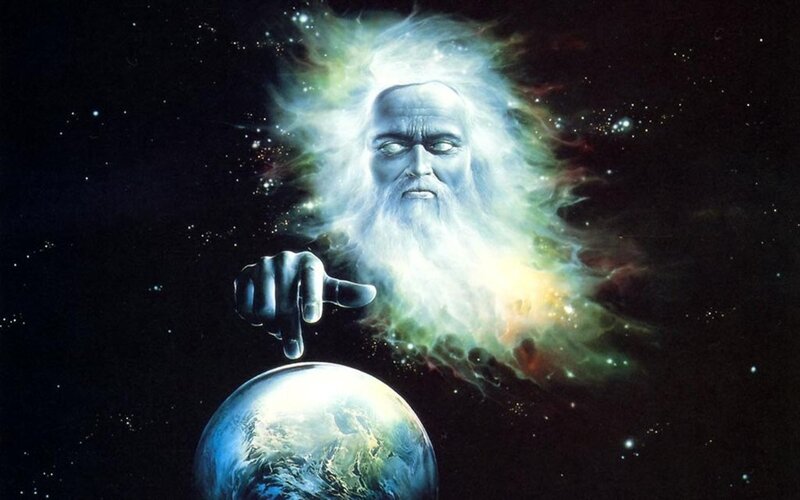 God-like Figure over Earth