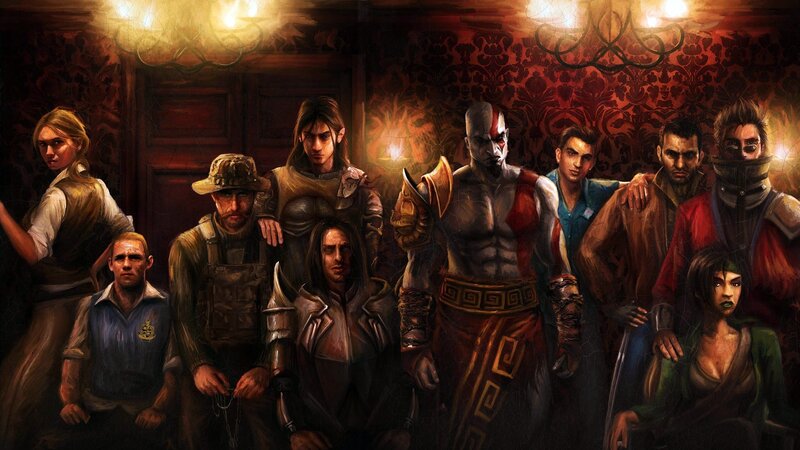 God of War characters group portrait