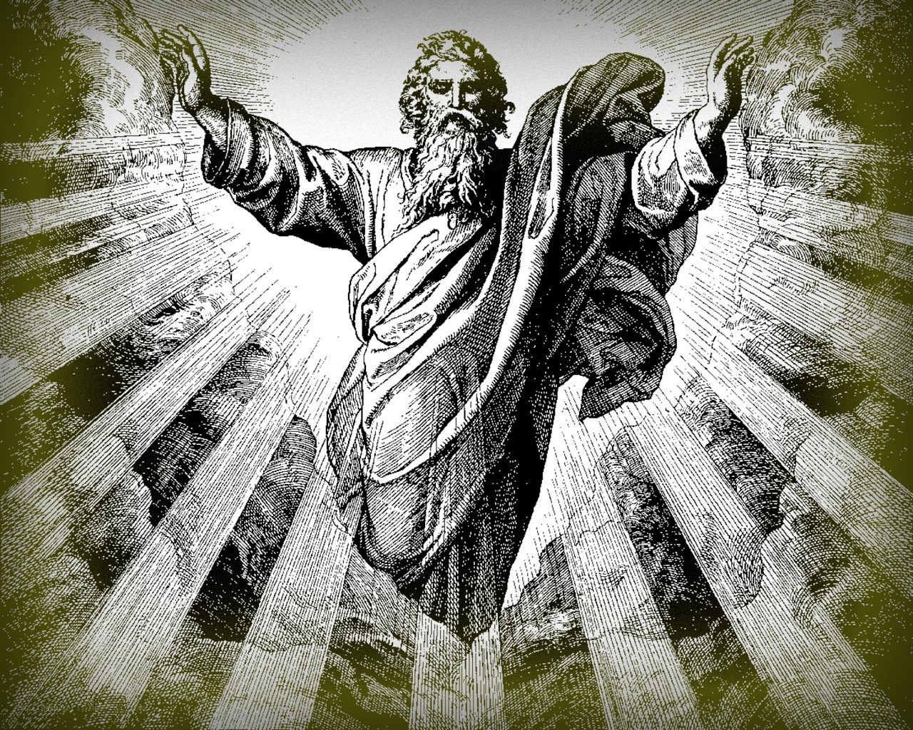 God with outstretched arms