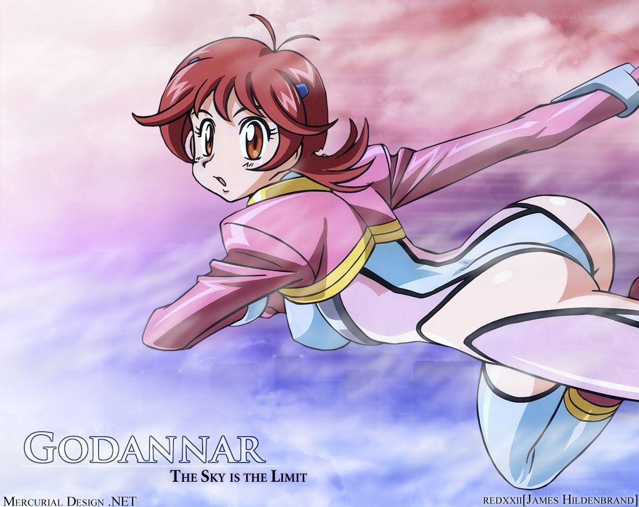 Godannar anime character flying
