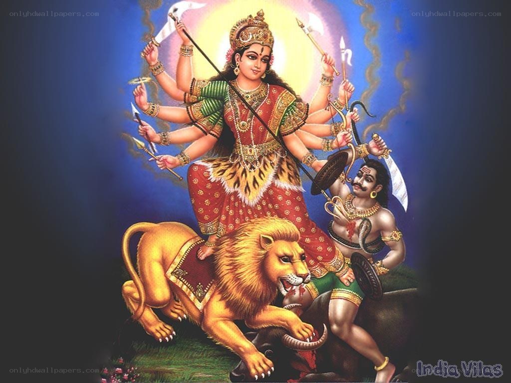 Goddess Durga on a lion