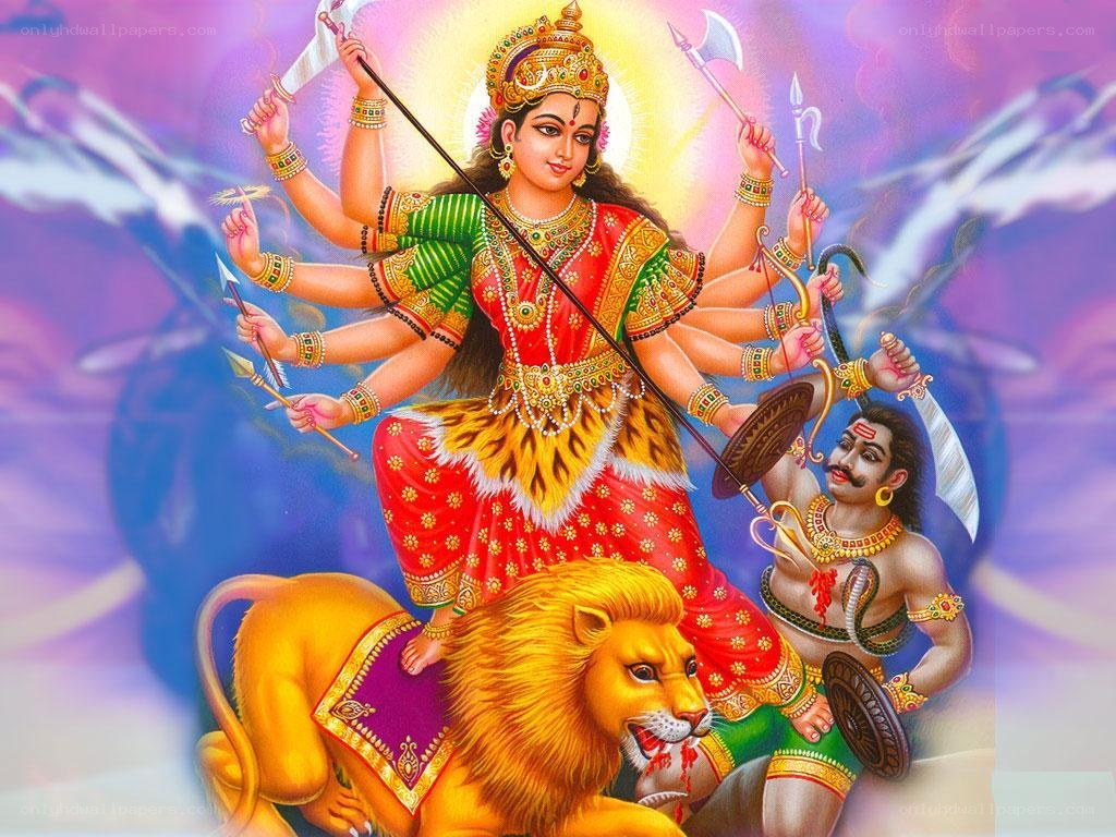 Goddess Durga on lion