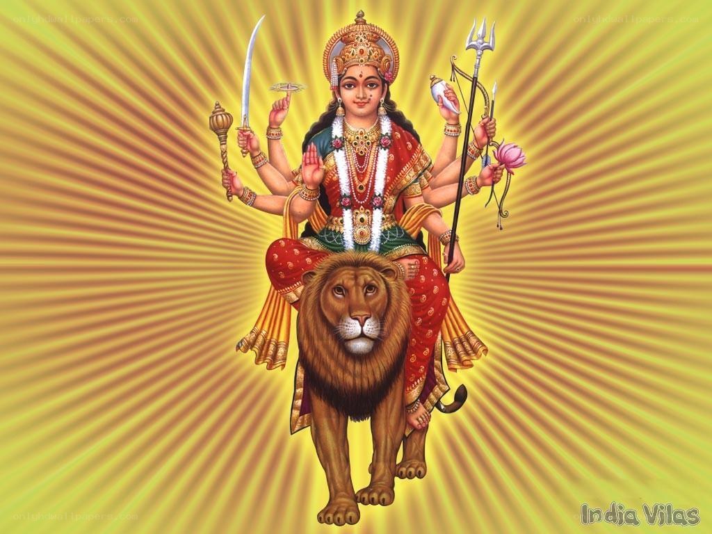 Goddess Durga on lion