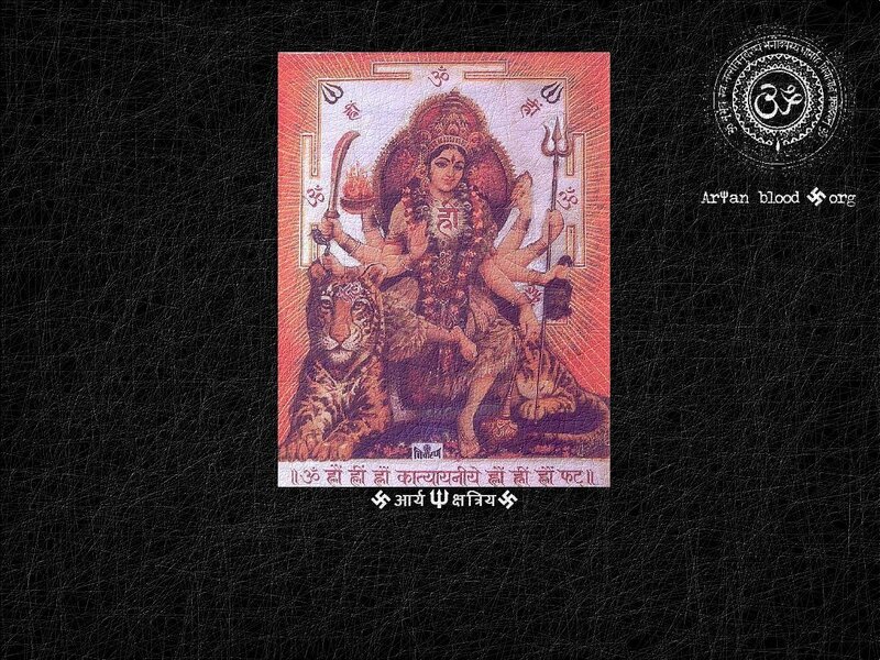 Goddess Durga on Tiger — Red
