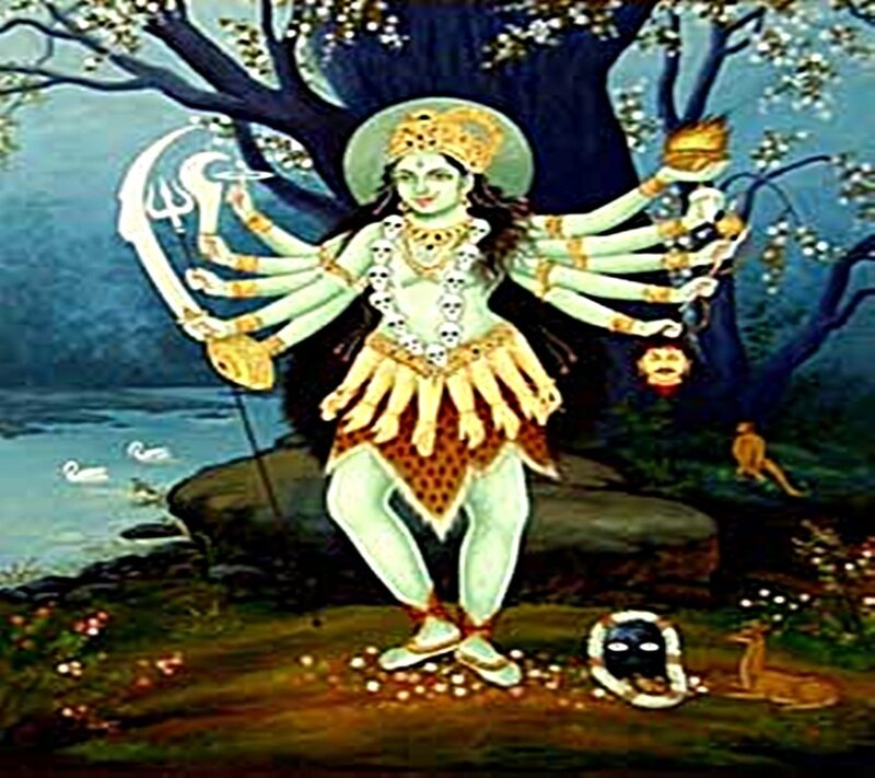 Goddess Kali in a forest