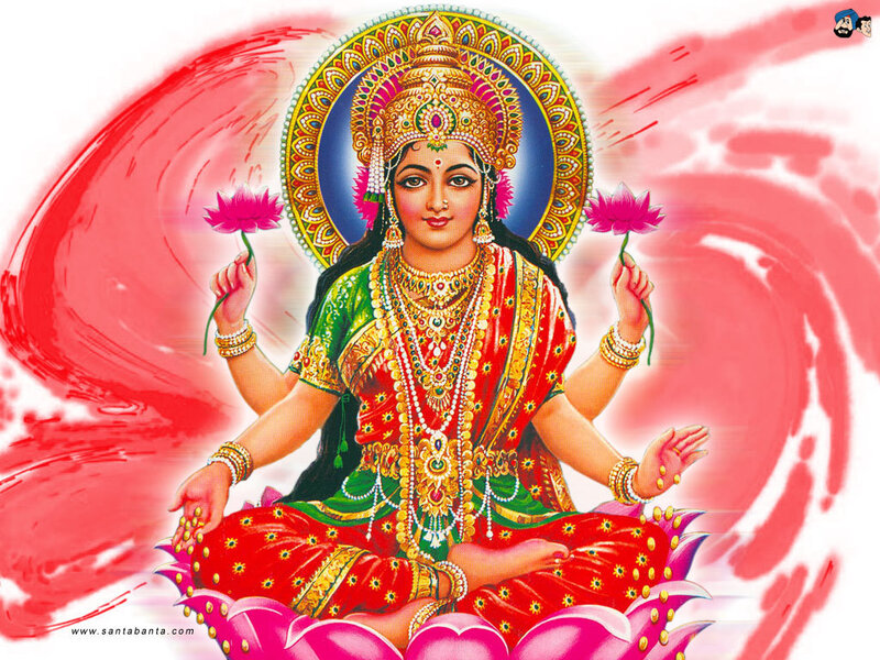 Goddess Lakshmi on a lotus