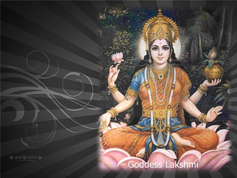 Goddess Lakshmi on Lotus — Gold
