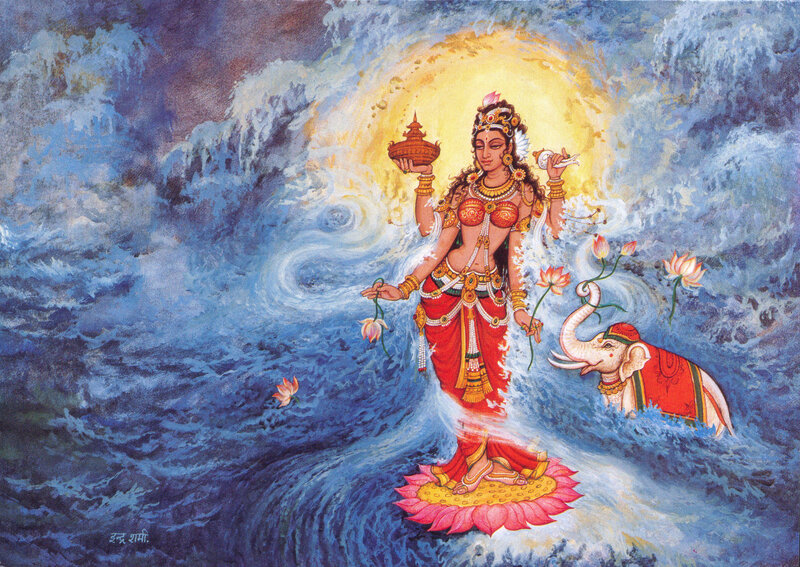 Goddess Lakshmi on lotus
