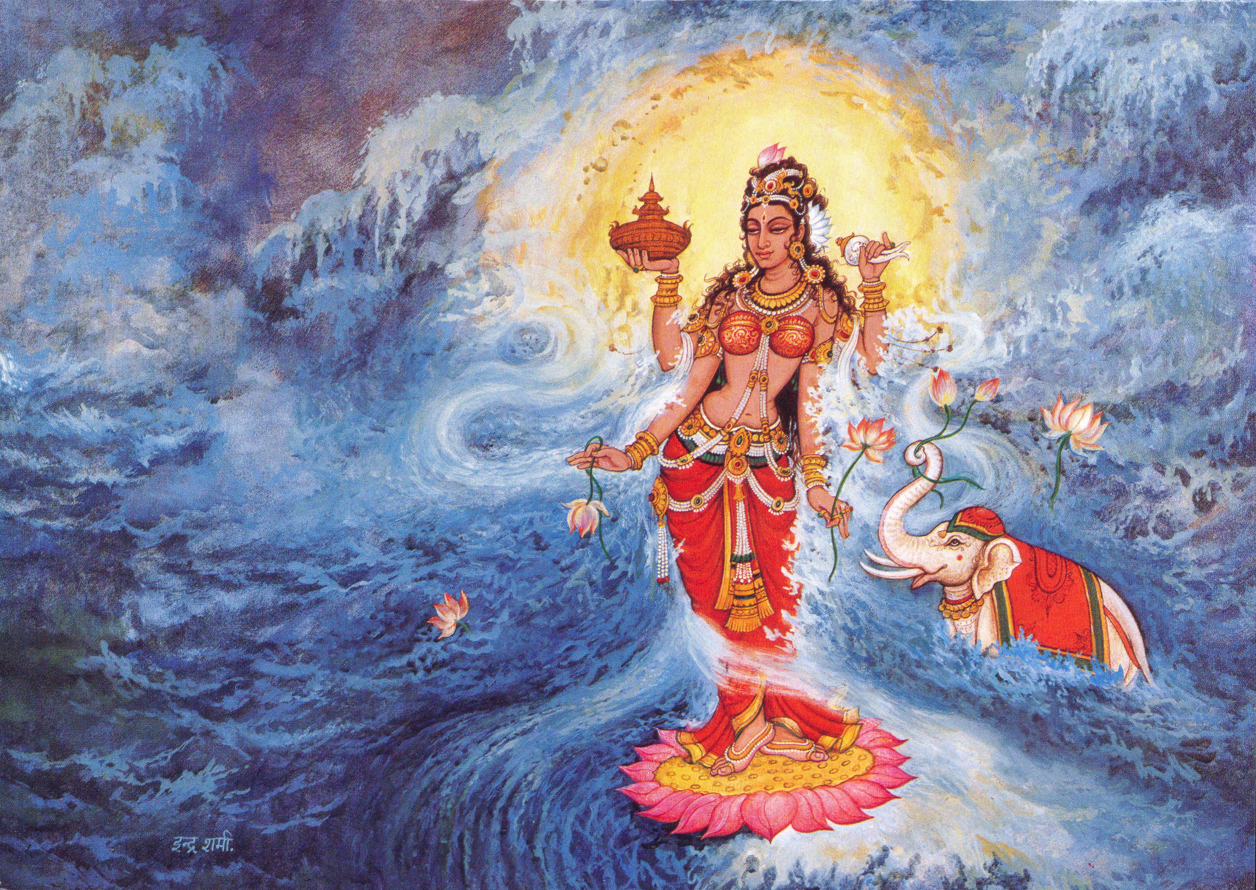 Goddess Lakshmi on lotus
