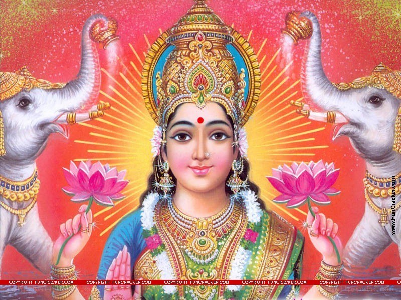 Goddess Lakshmi with elephants
