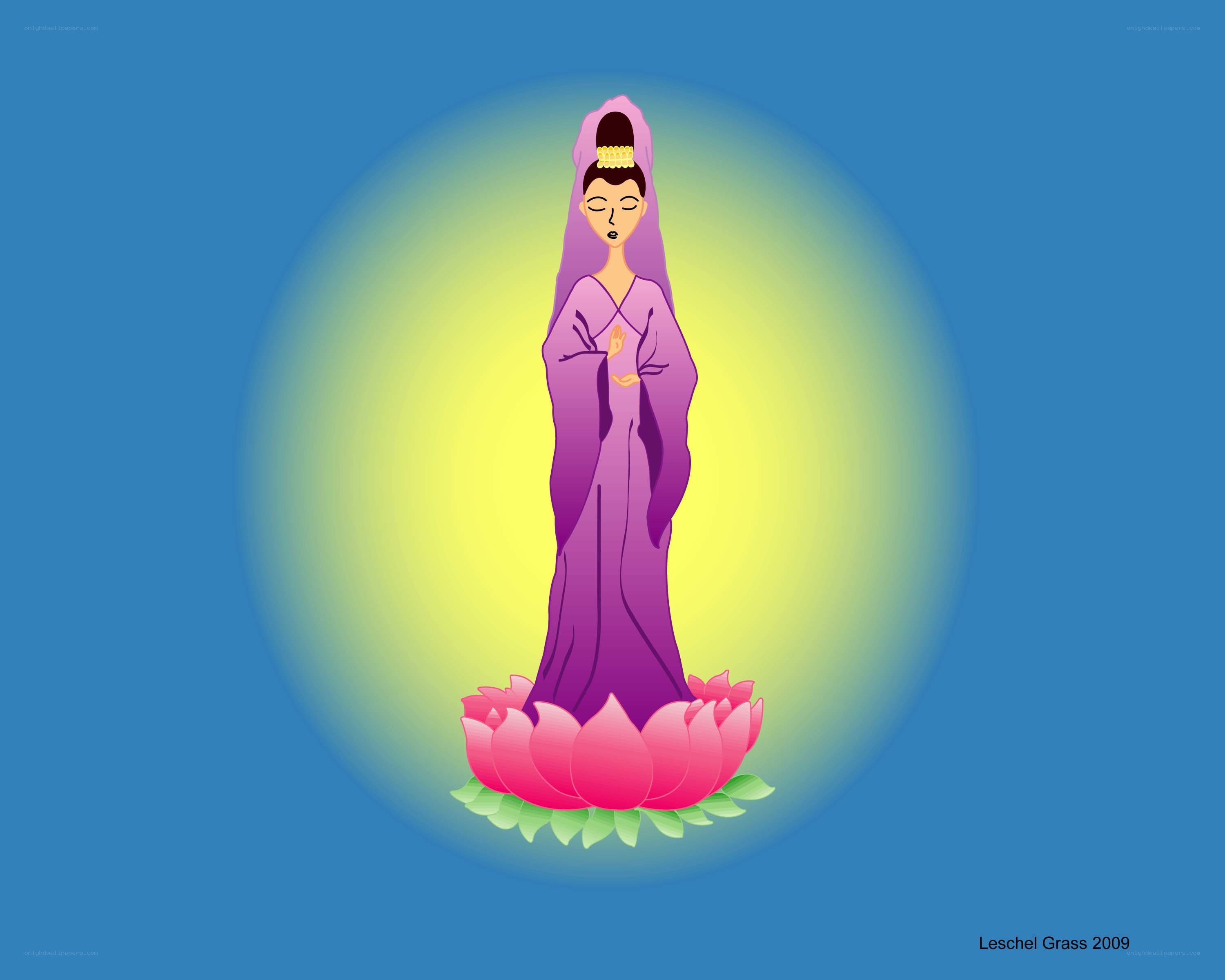 Goddess on a lotus flower