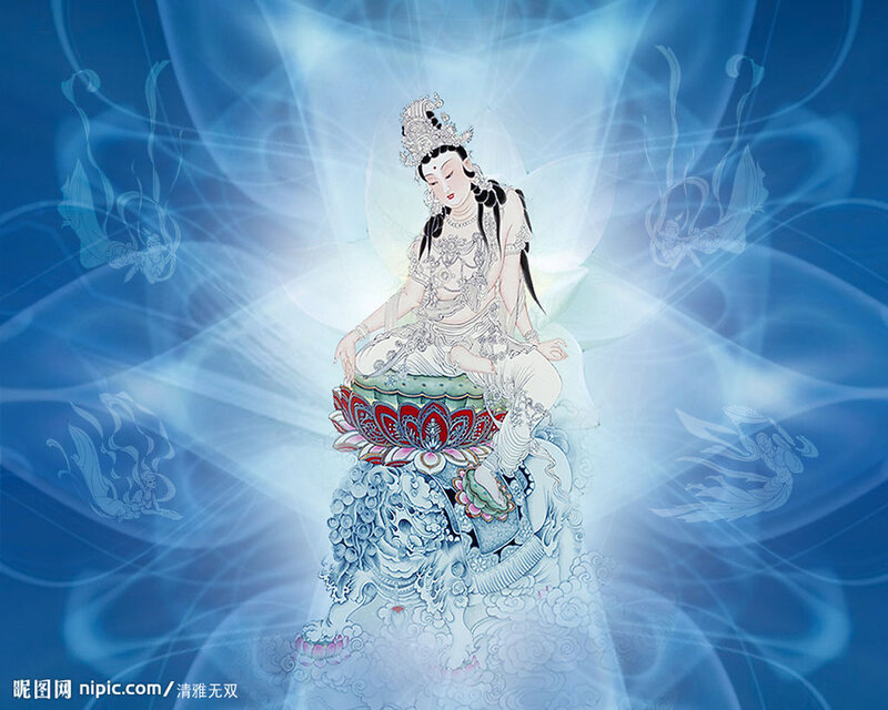 Goddess on a lotus throne