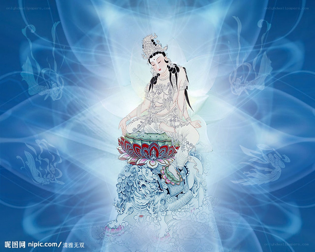 Goddess on a lotus throne