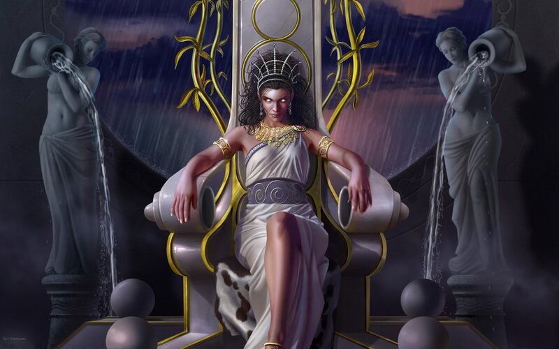 Goddess on a throne