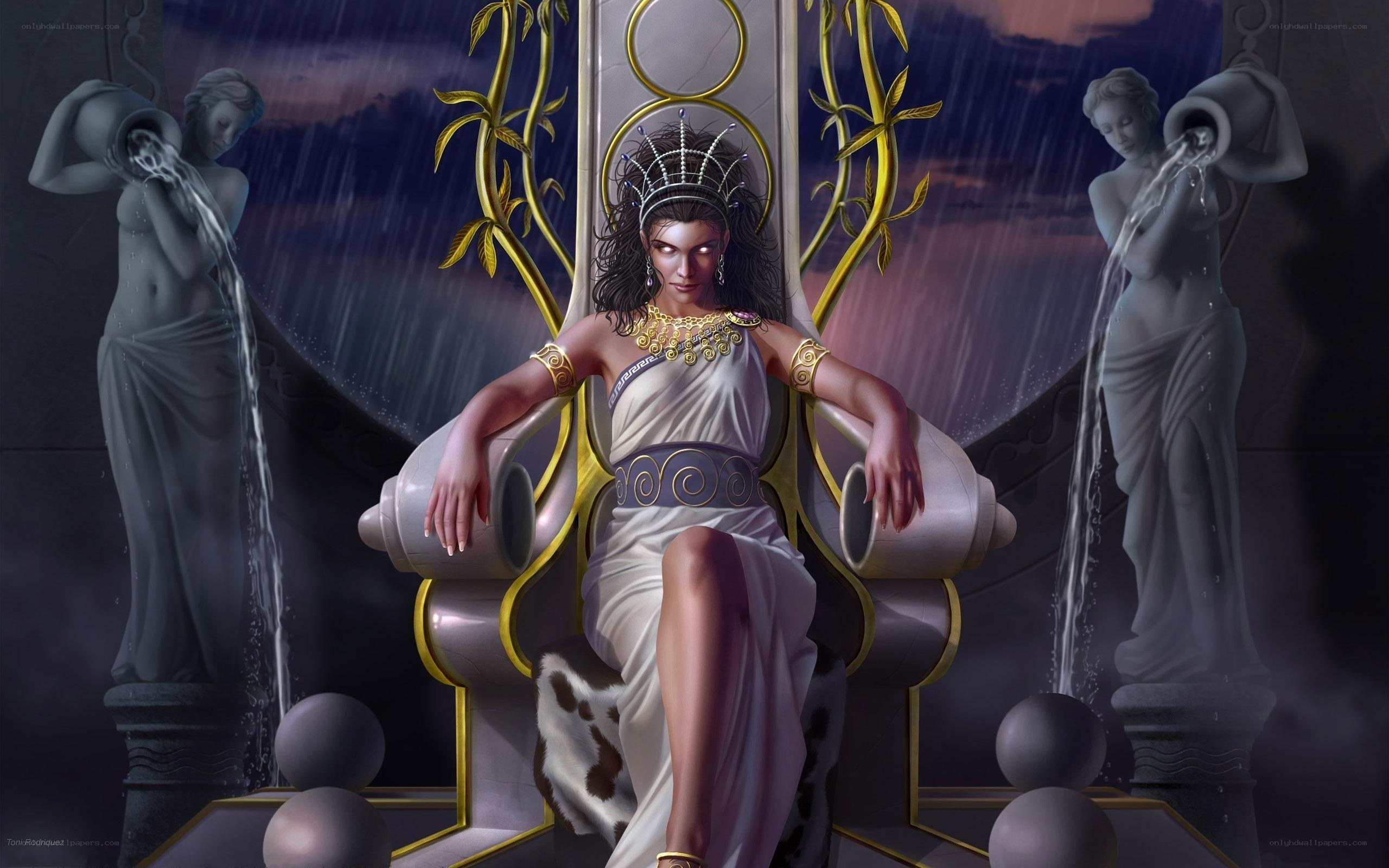 Goddess on a throne