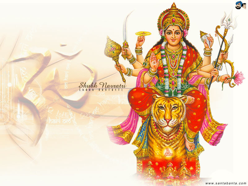 Goddess on a Tiger — Red
