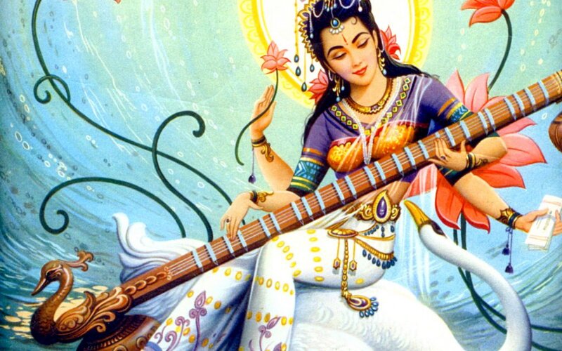 Goddess Playing Sitar