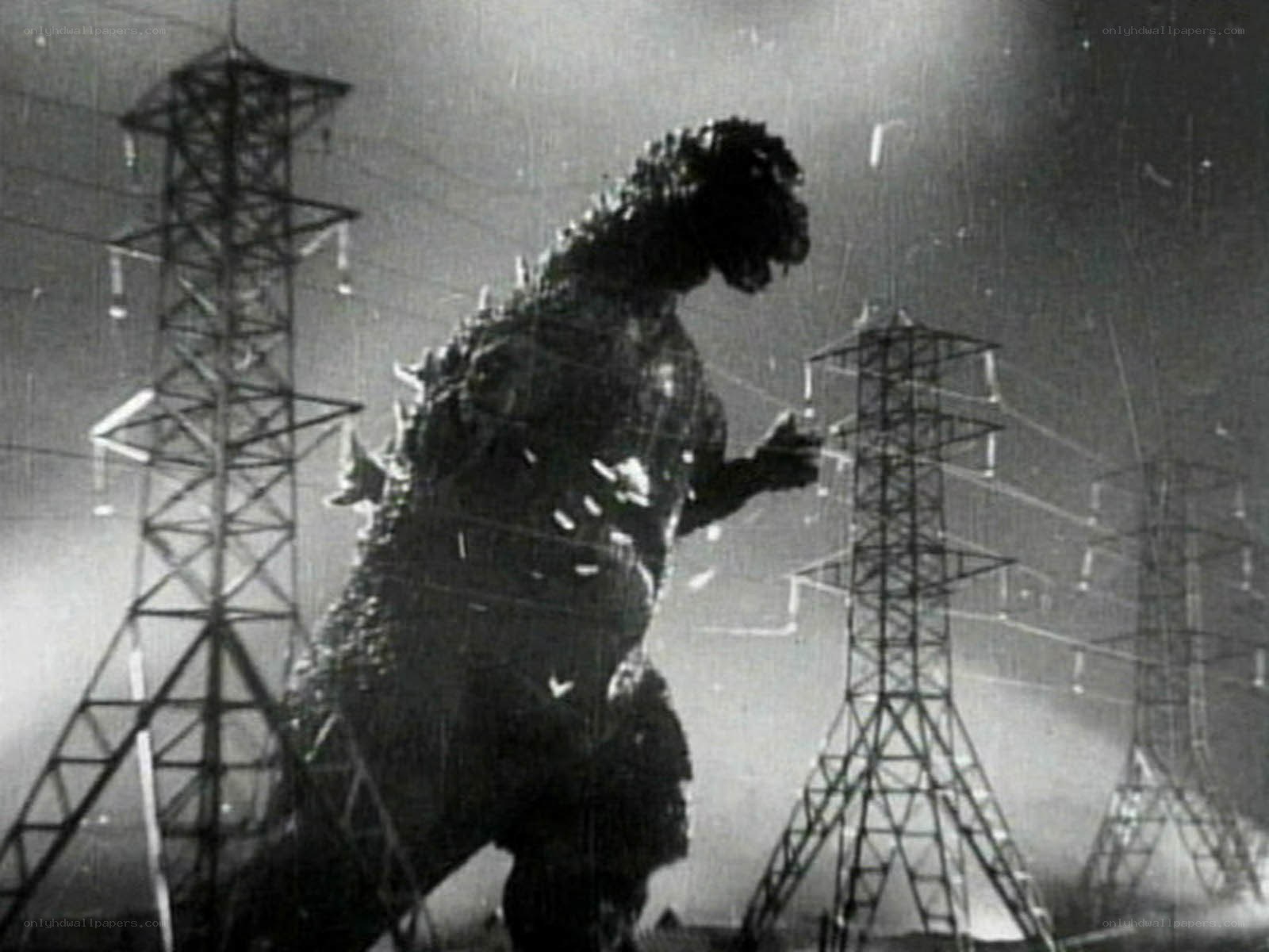 Godzilla among power lines