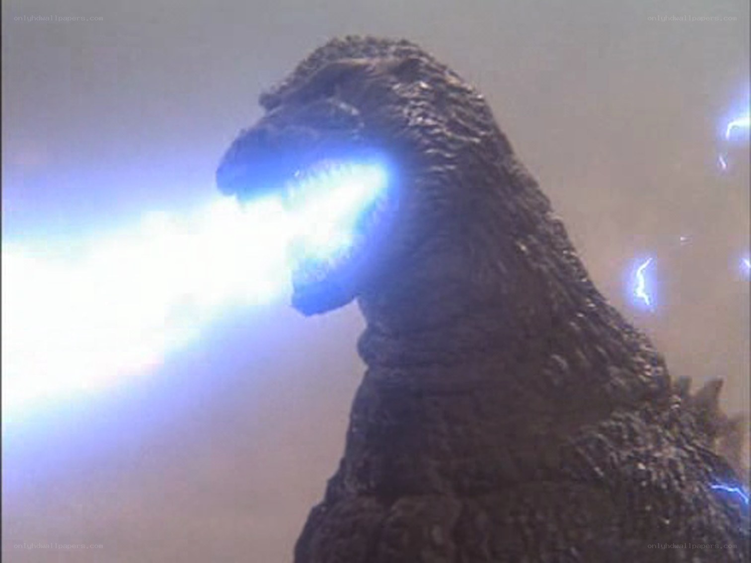 Godzilla breathes atomic breath