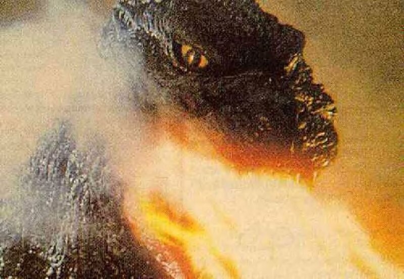 Godzilla breathing fire