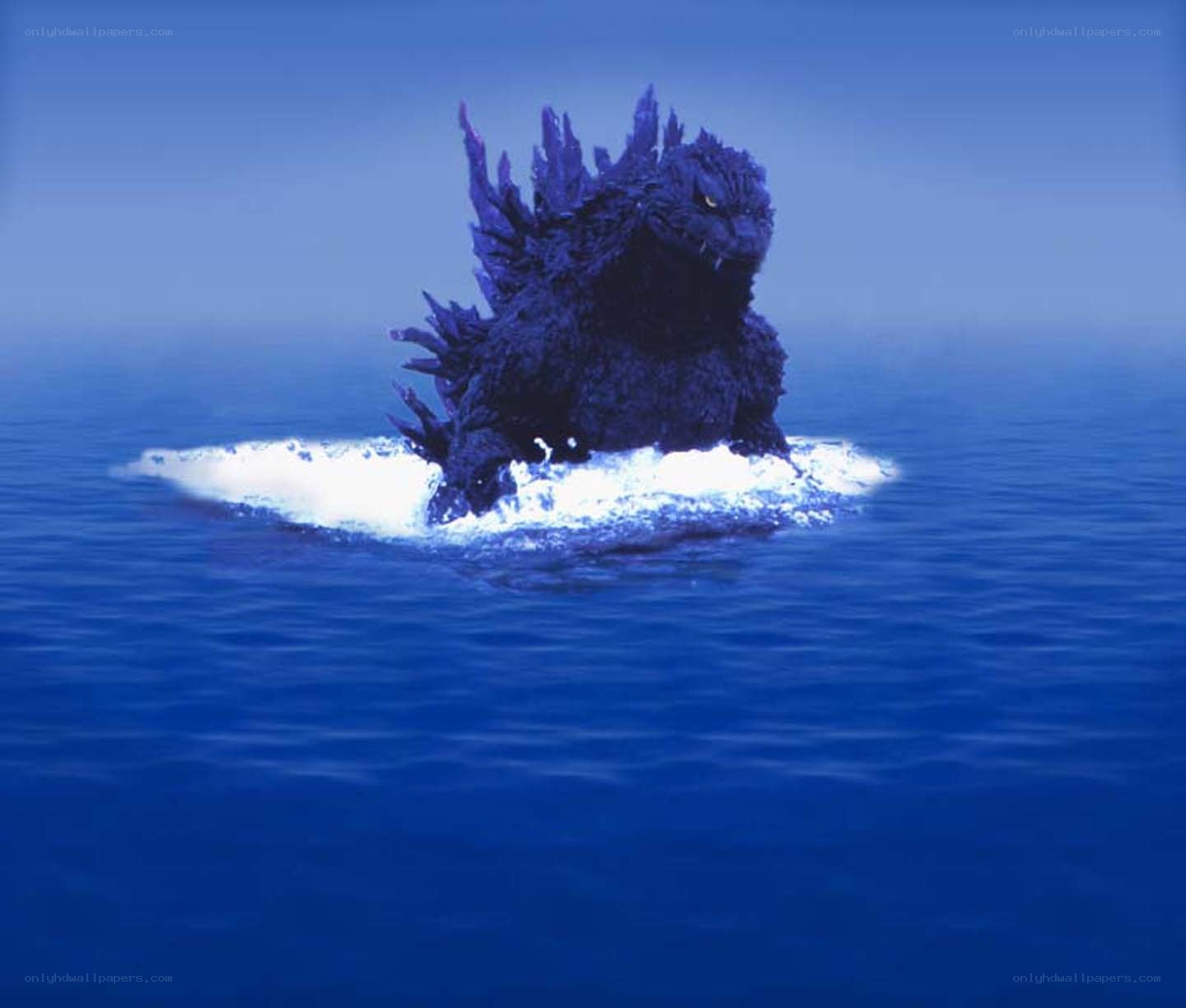 Godzilla emerges from ocean