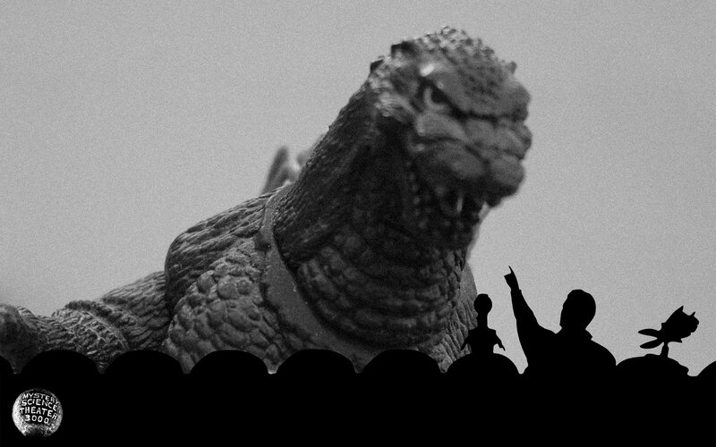 Godzilla in black and white