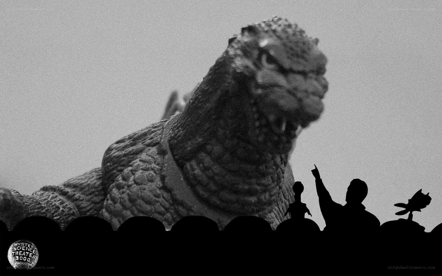 Godzilla in black and white