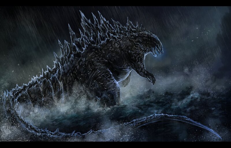 Godzilla in Stormy Water