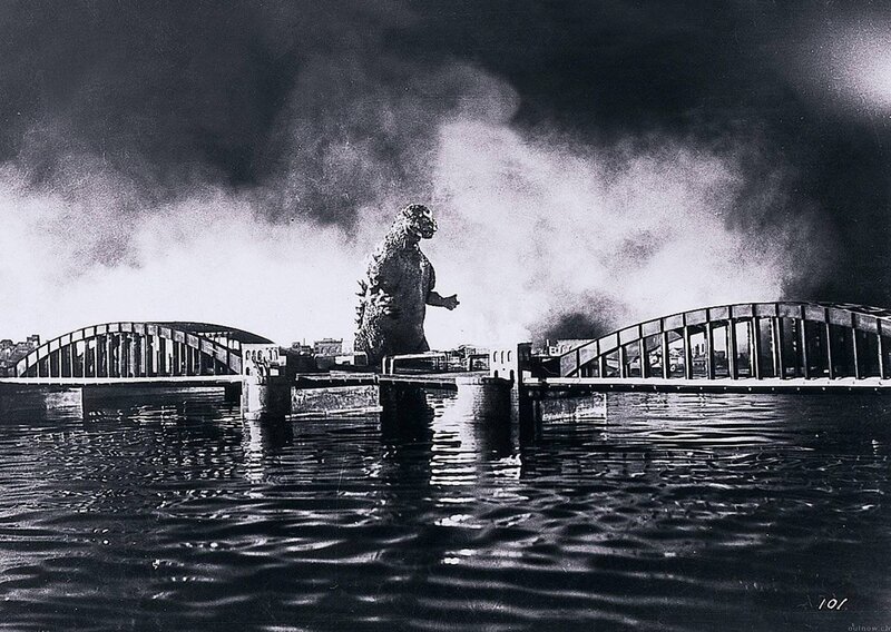 Godzilla on a bridge