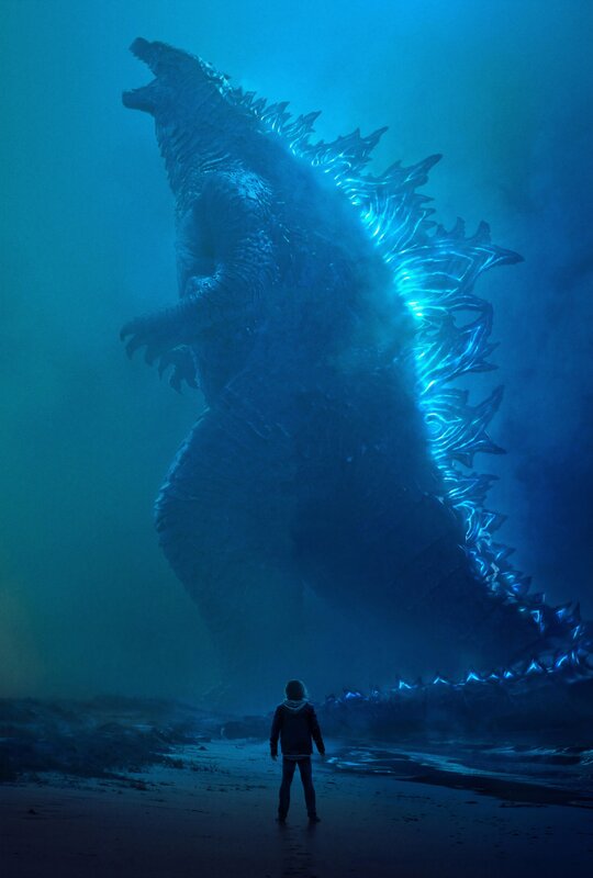 Godzilla on Beach — Blue