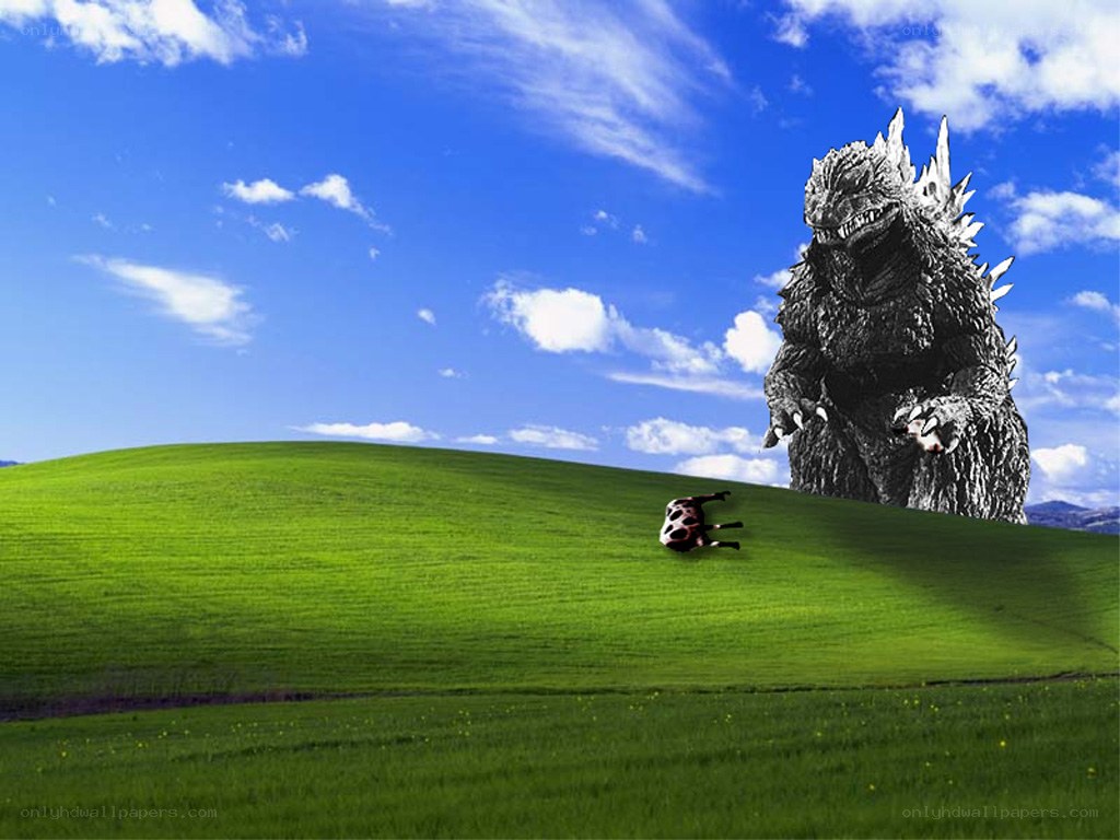 Godzilla on the green hill