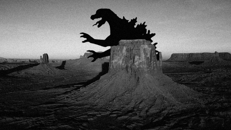 Godzilla Silhouette in Desert