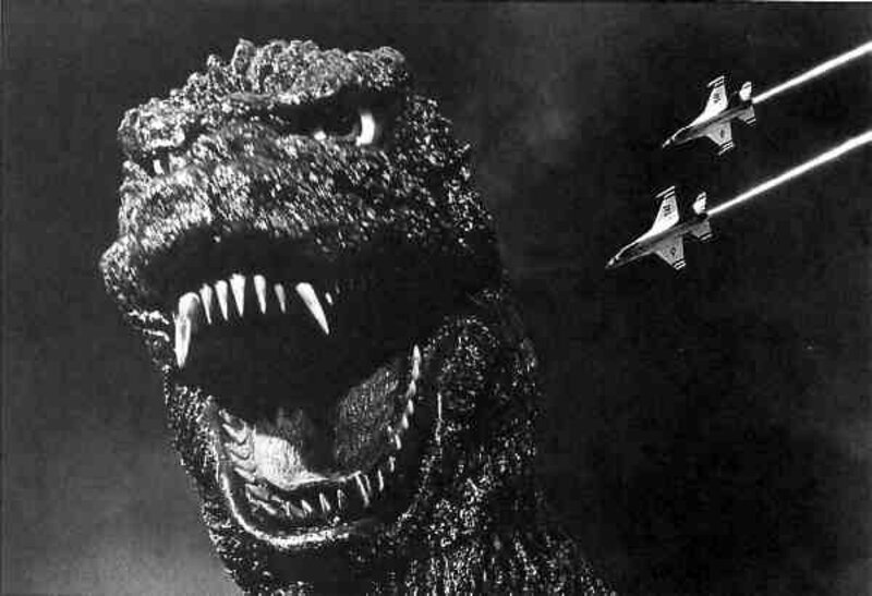 Godzilla vs fighter jets